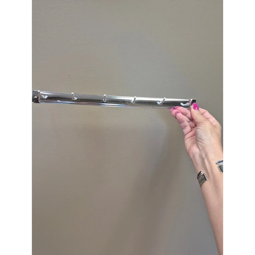 Vintage Japan Chrome 6 Hook Wall Rack MCM Kitchen Utensil Towel Hanger Organizer